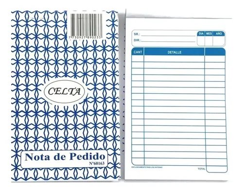 NOTA DE PEDIDO CELTA C/DUPLICADO