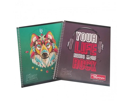 CUADERNO PAPIROS FLEX C/ESPIRAL 48 HOJAS
