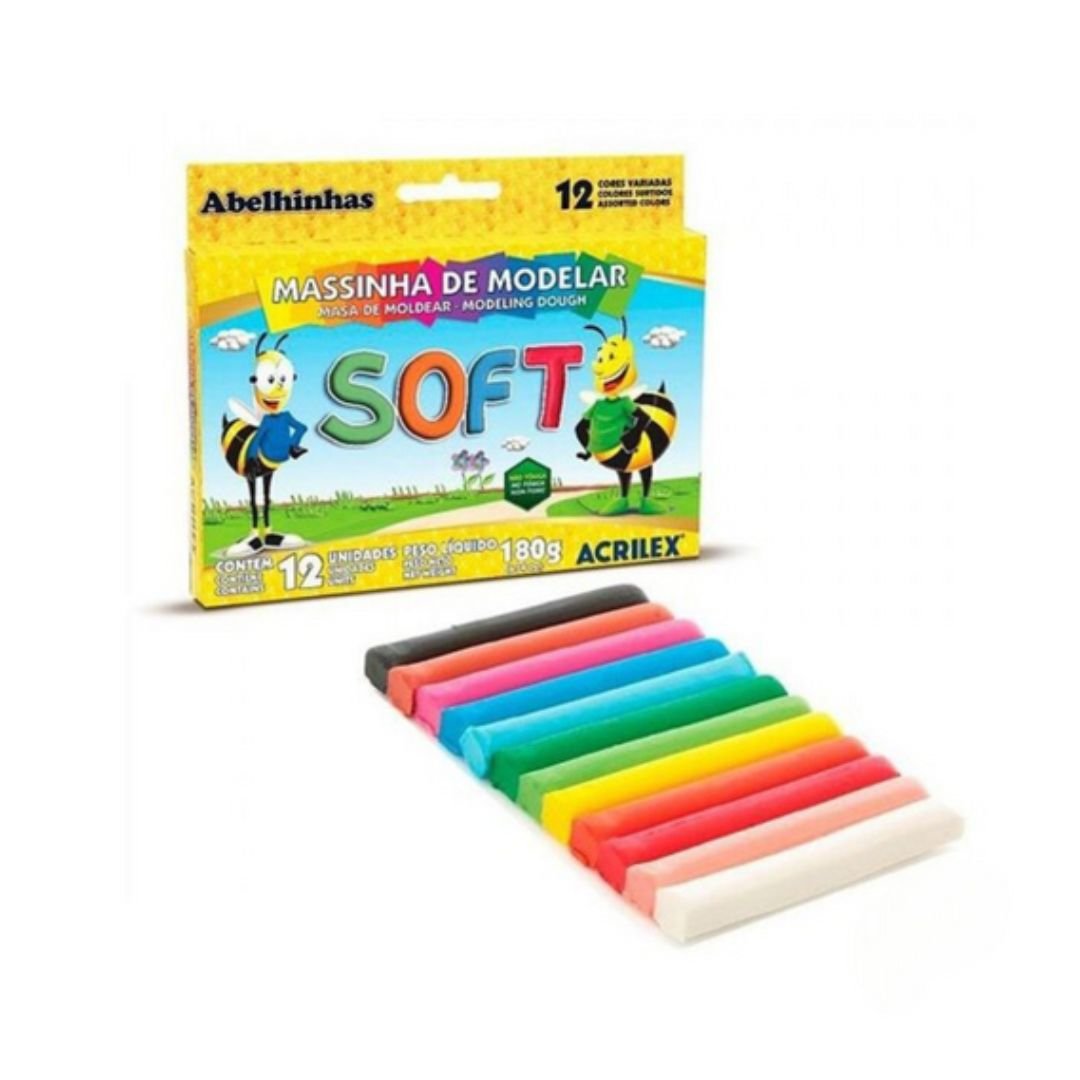 PLASTICINA ACRILEX SOFT X12